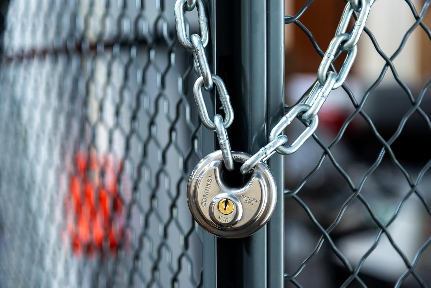 (2 pack) Brinks Commercial Stainless Steel 70mm Keyed Discus Padlock with 5/8in Shackle