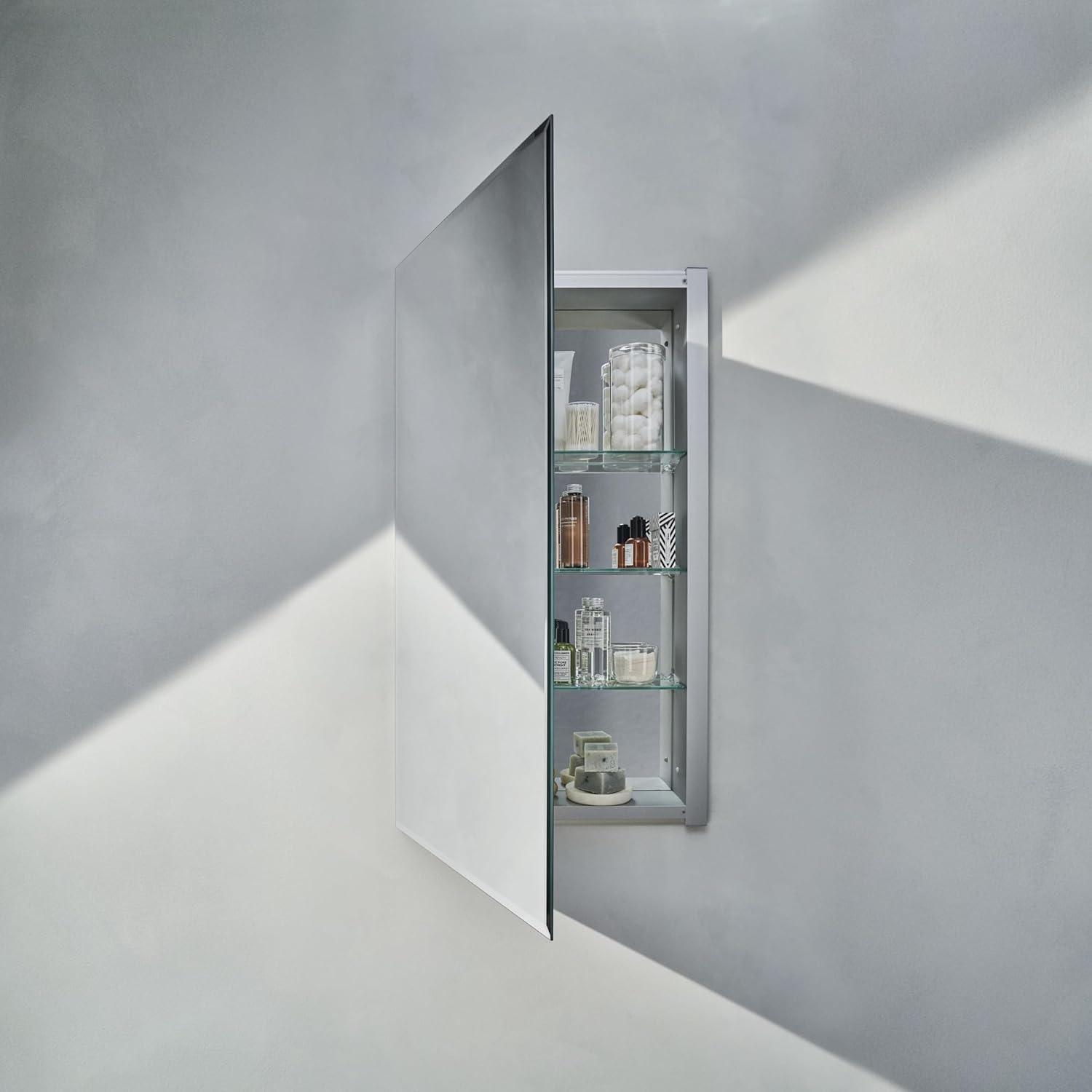 R3 Series Recessed or Surface Mount Frameless Medicine Cabinet with 3 Adjustable Shelves