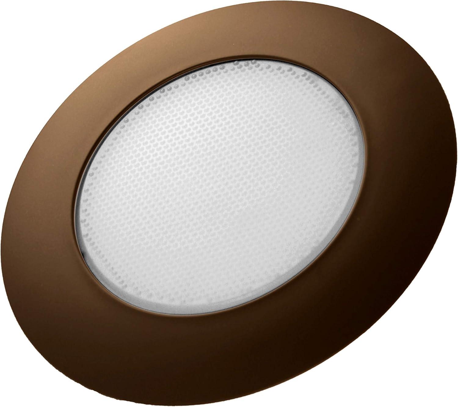 Elegant 6'' Oil-Rubbed Bronze Recessed Shower Trim with White Glass Lens