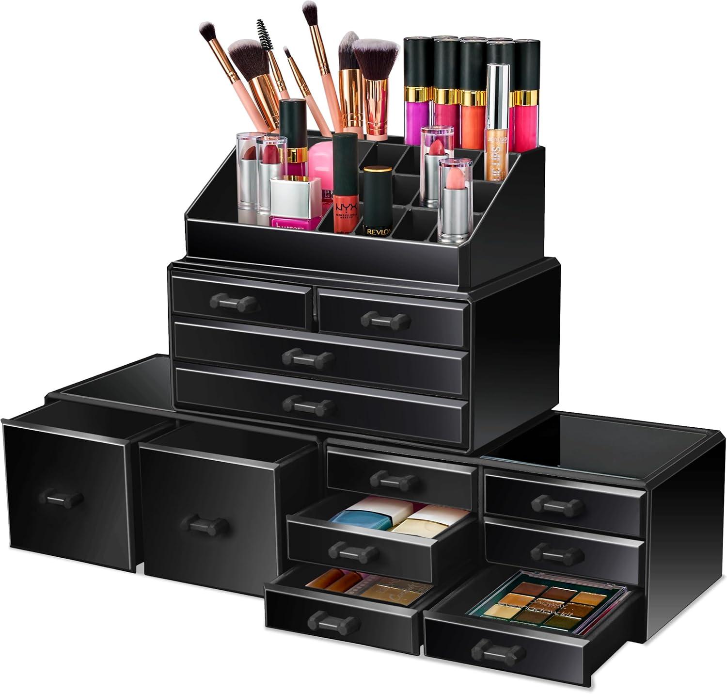 Sorbus Makeup Organizer with Lipstick, Brush Holders, Large 12 Drawers