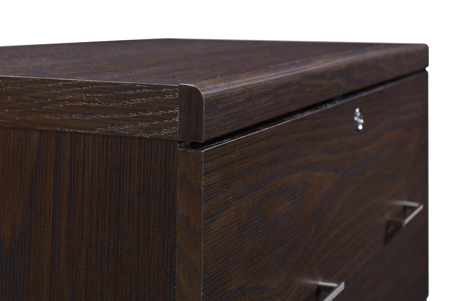 Alpine 2-Drawer Engineered Wood Lateral File with Lockdowel in Espresso Finish