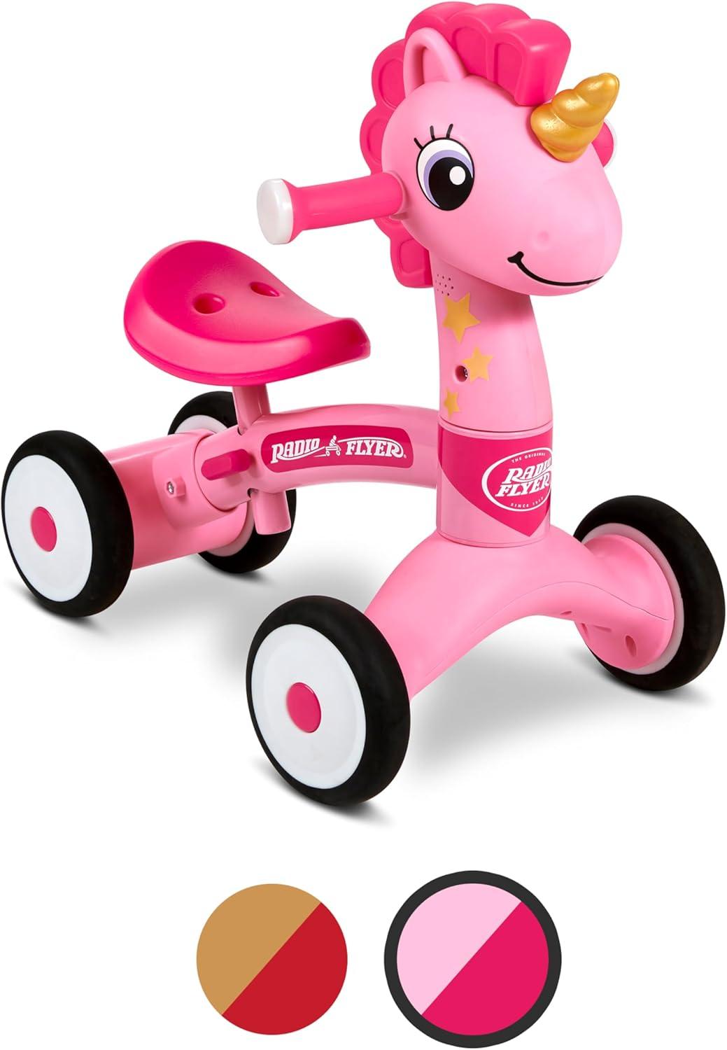 Sparkle the Unicorn Pink Ride-On Toy for Toddlers