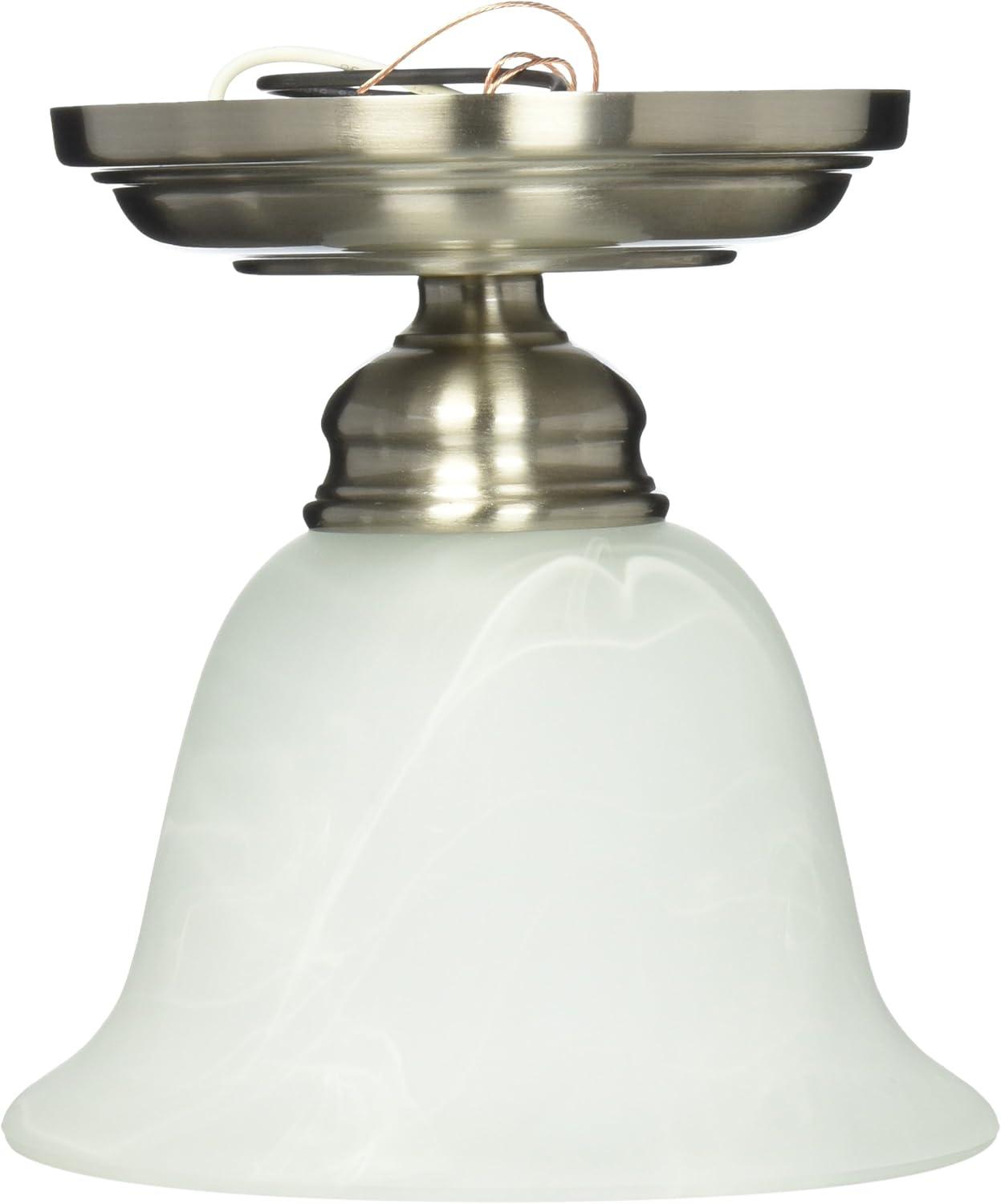 Essex Brushed Nickel Glass Bell Shade Flush Mount Light