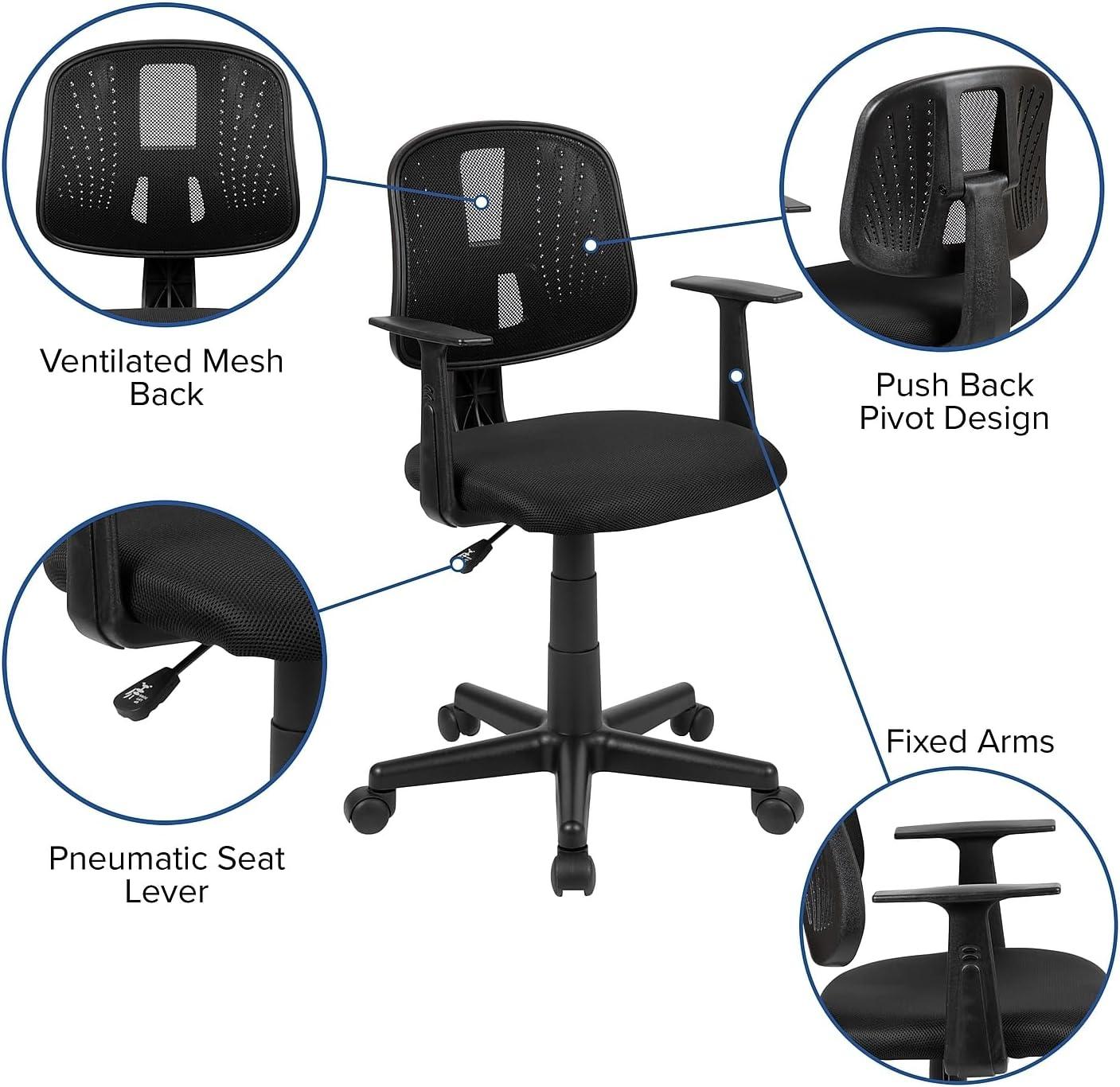 Flash Furniture Meridian Mid-Back Swivel Mesh Task Office Chair with Pivot Back