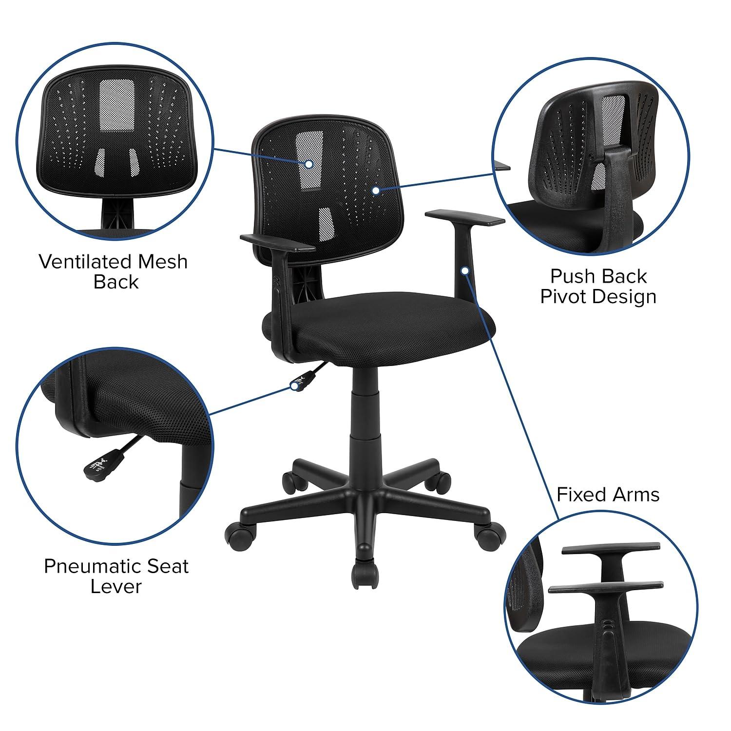 Flash Furniture Meridian Mid-Back Swivel Mesh Task Office Chair with Pivot Back