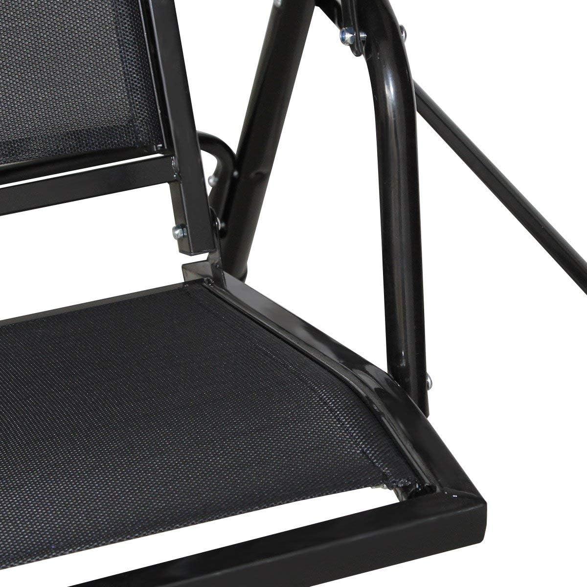 Costway Outdoor Patio Swing Canopy 3 Person Canopy Swing Chair Patio Hammock Black