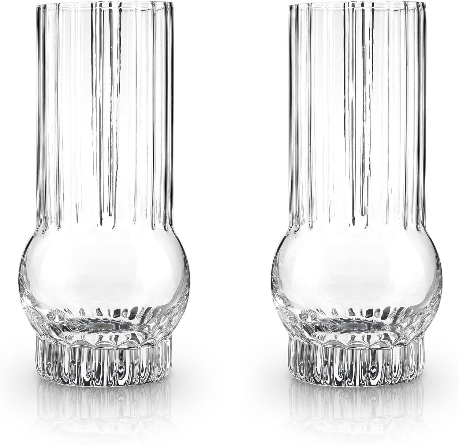 Art Deco Crystal Highball Glasses