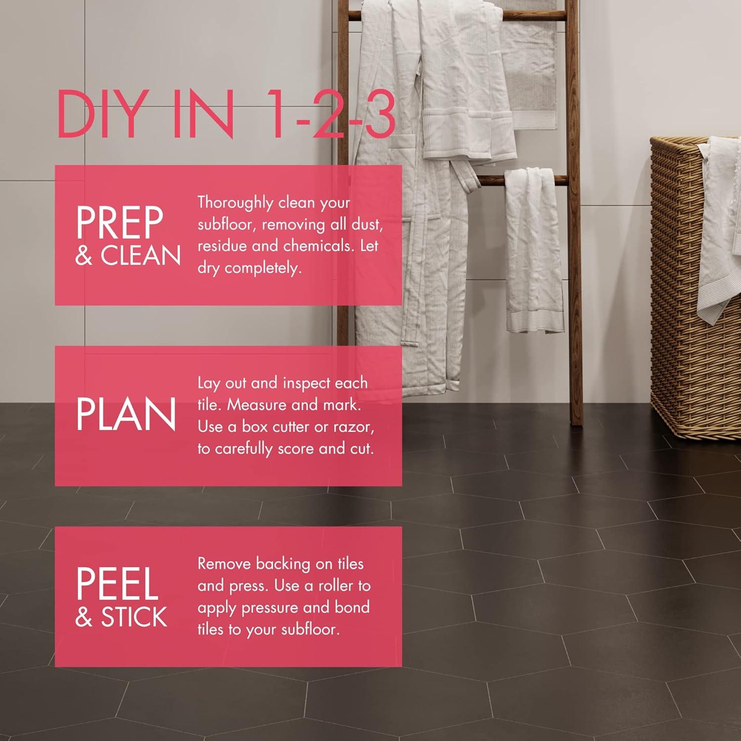 BaseCore HEX Gray 12 MIL x 5.75 in. W Waterproof Peel and Stick Vinyl Plank Sample