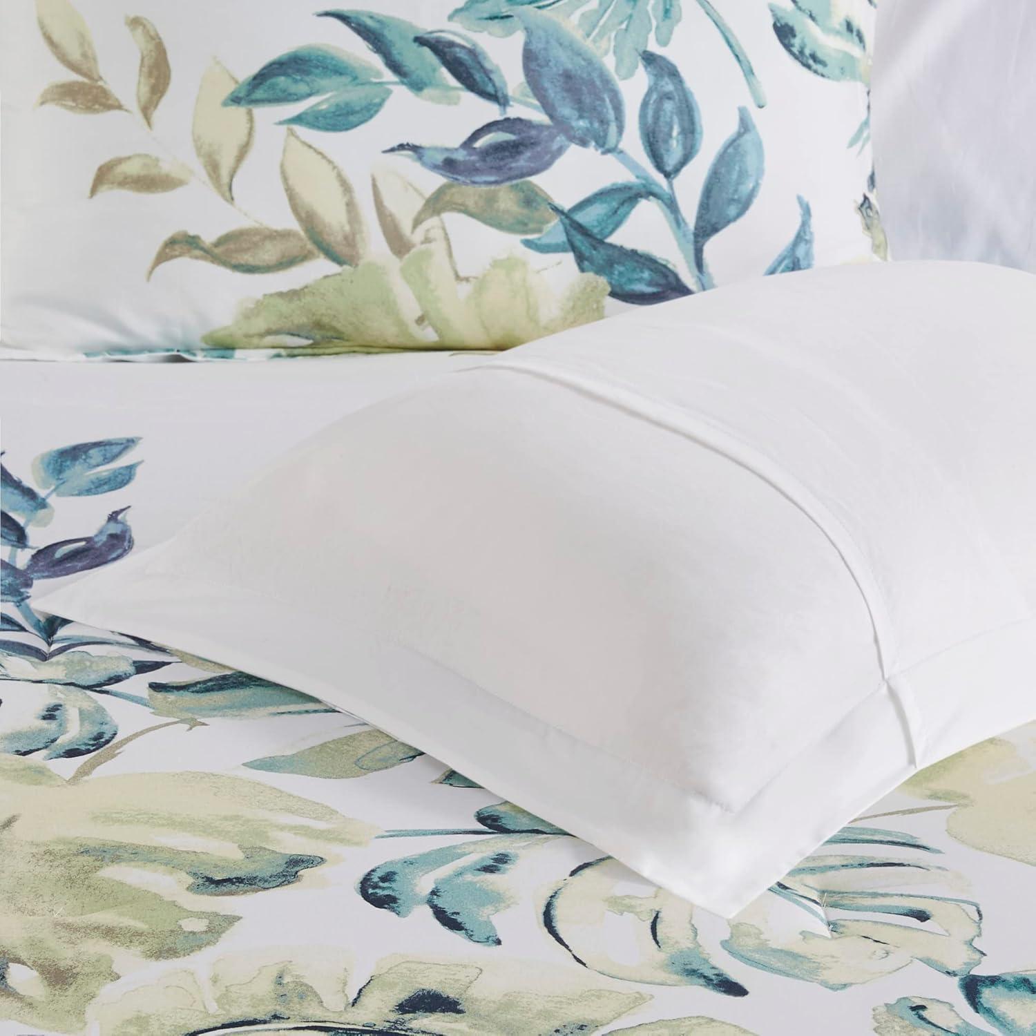 Lorelai Tropical Green and Blue Cotton Full/Queen Duvet Cover Set