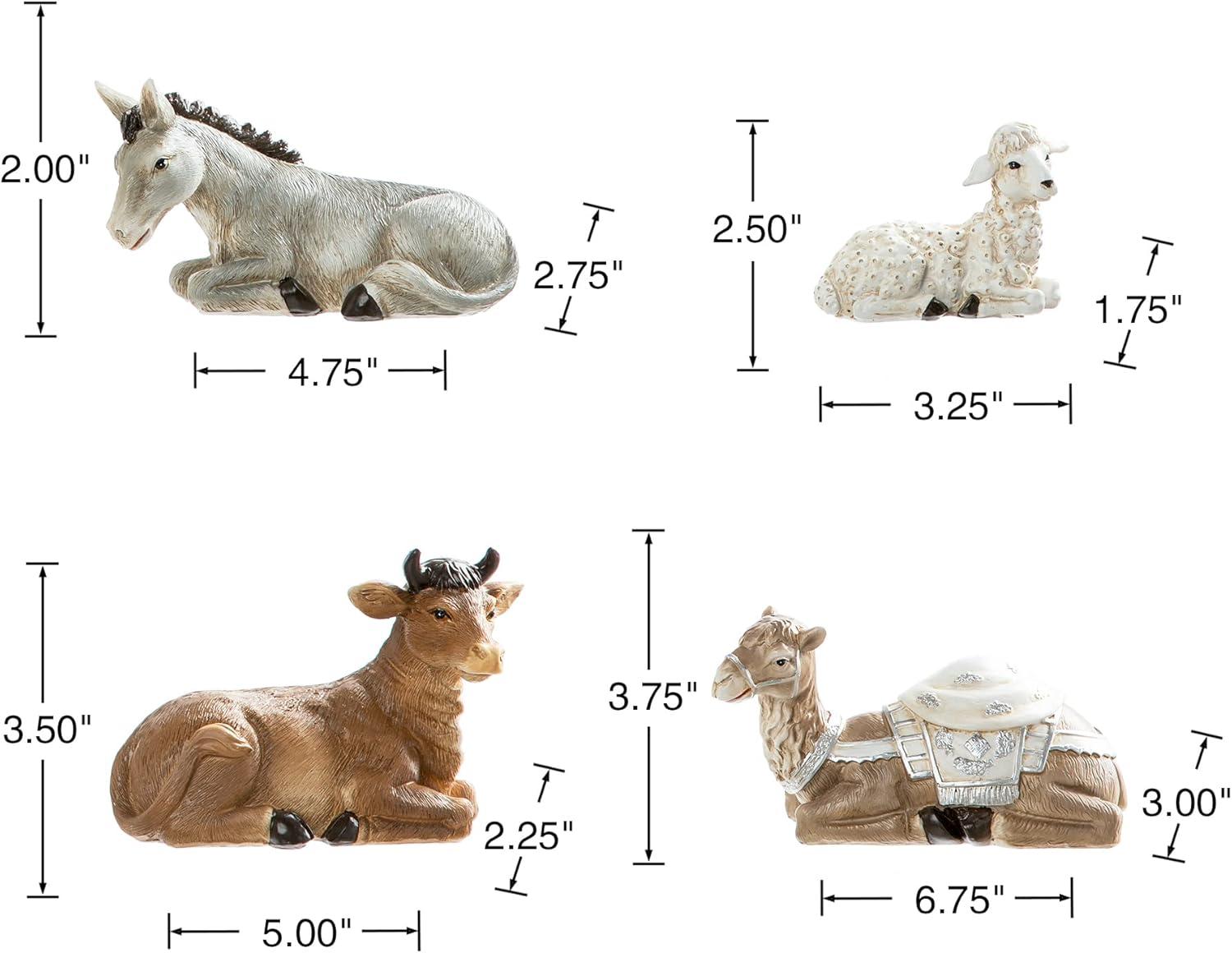 Glitzhome-Glitzhome 12 Piece Resin Nativity Figurine Set