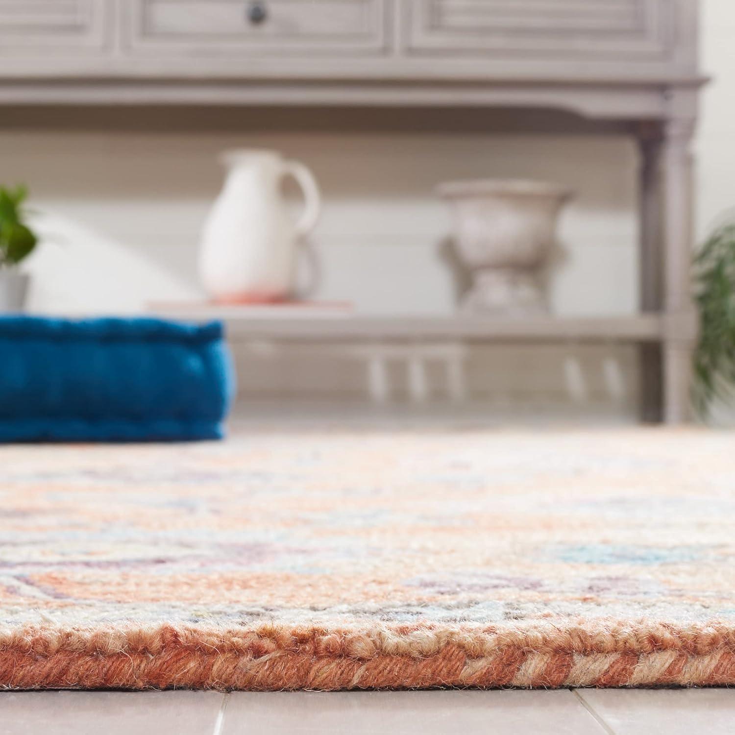 SAFAVIEH Blossom Moema Floral Area Rug, Rust/Blue, 4' x 6'