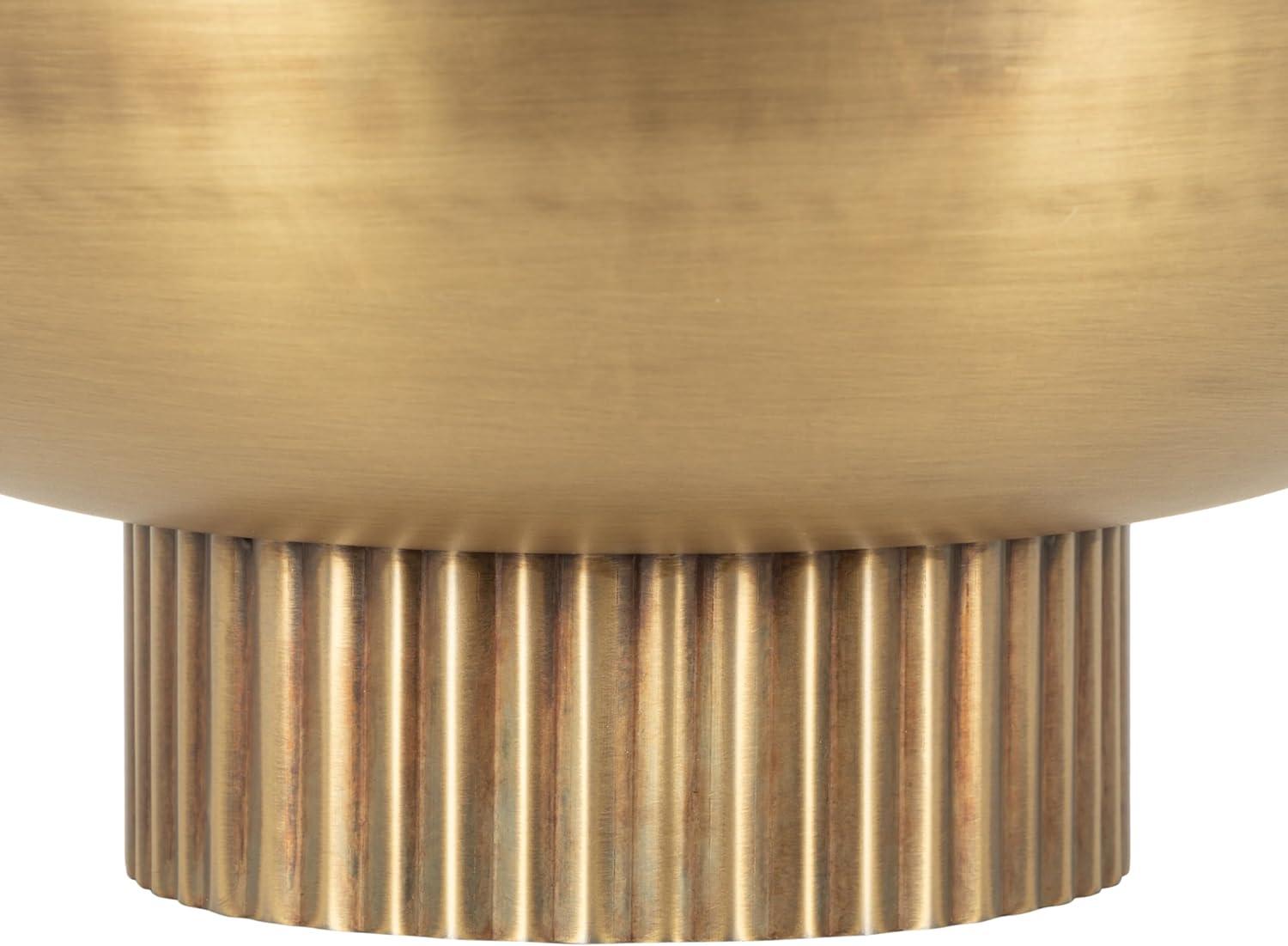 Kate and Laurel Rooks Ribbed Metal Bowl, 12x12x5, Gold