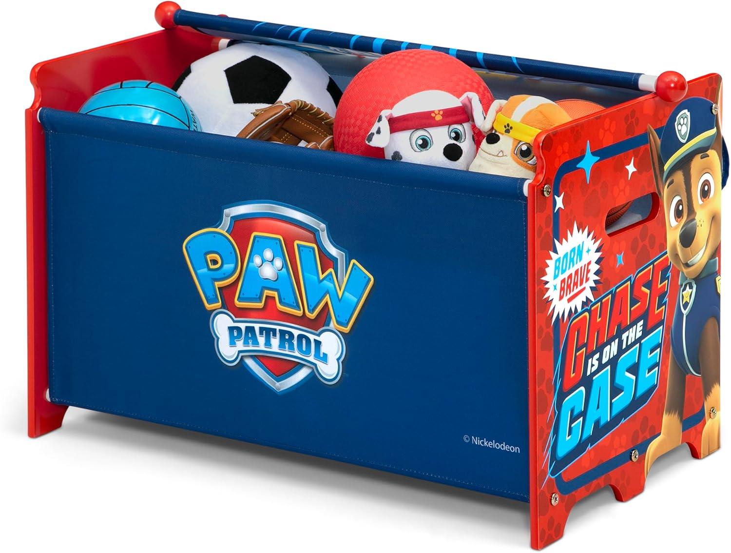 Delta Children PAW Patrol Toy Box with Retractable Fabric Top - Blue