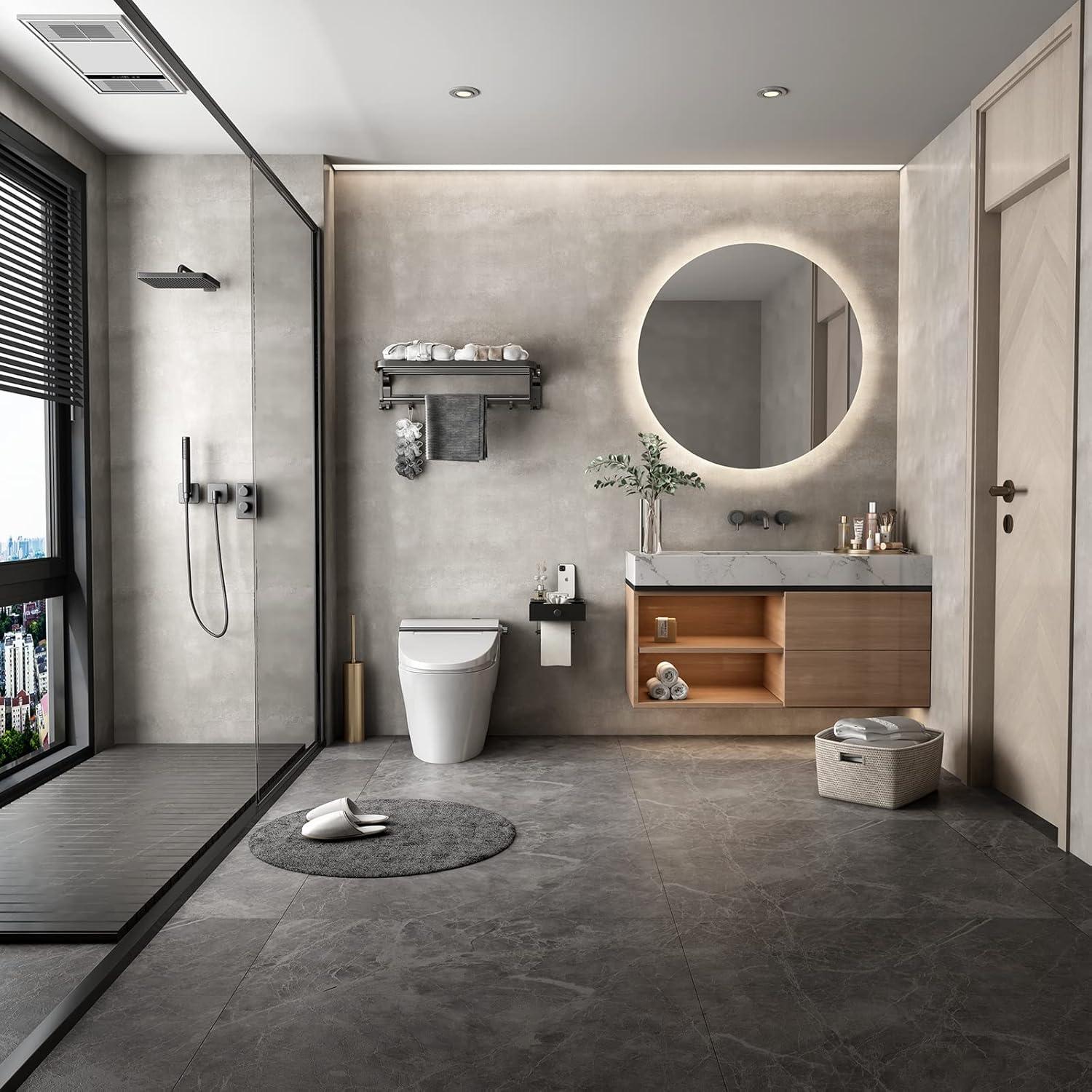 Toilet Paper Holder With Shelf Wipes Dispenser For Bathroom Toilet Paper Holder With Storage Upgrade Drawer Design Toilet Tissue Holder Adhesive Small Bathroom Shelf Wall Mount