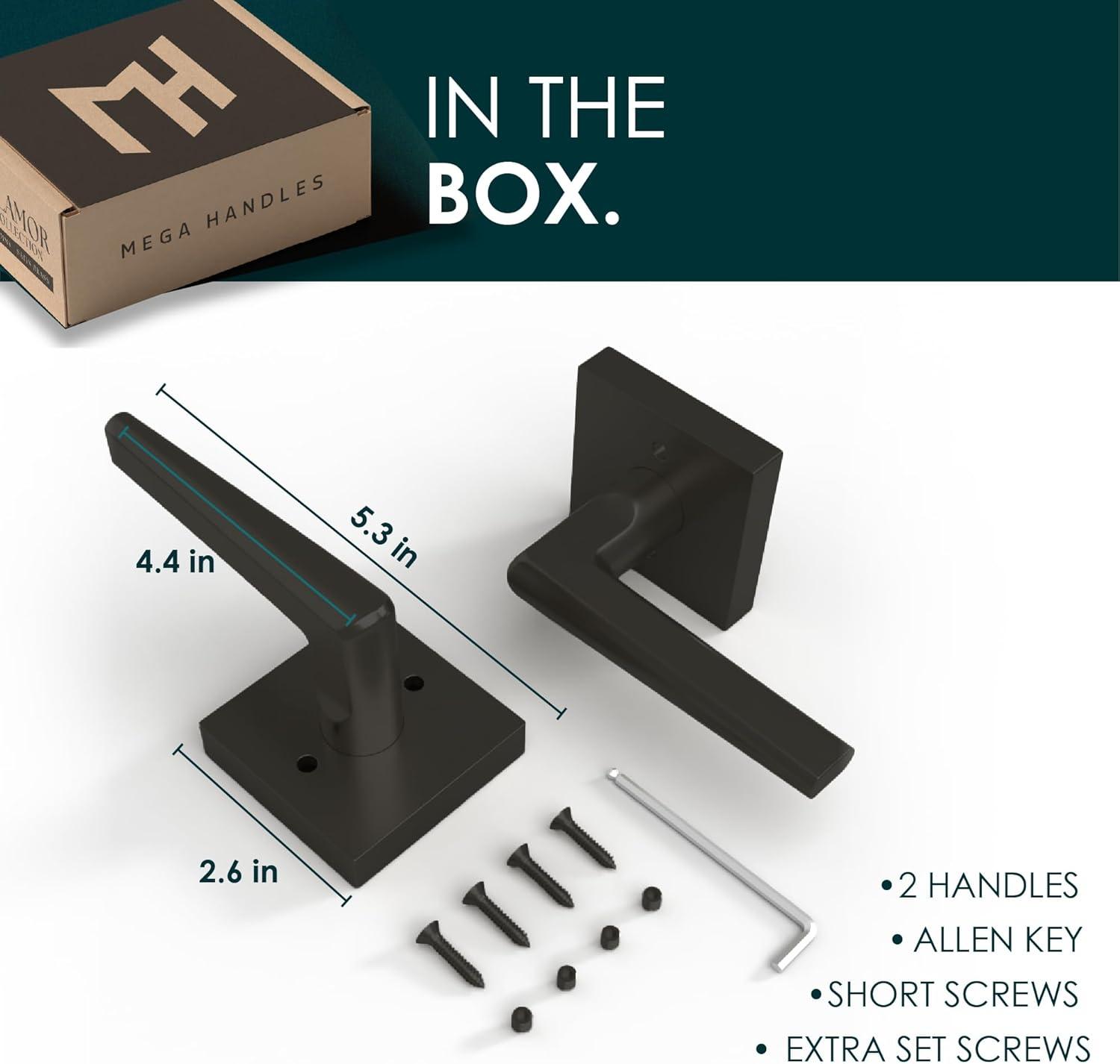 Mega Handles Schein Door Lever for Closet and French Doors I Non-Turning Screws Included