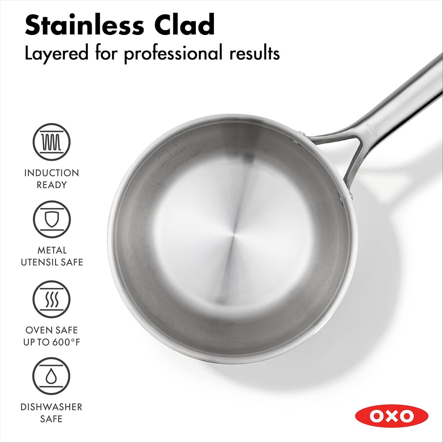 OXO Mira Tri-Ply Stainless Steel Chef's Pan with Lid