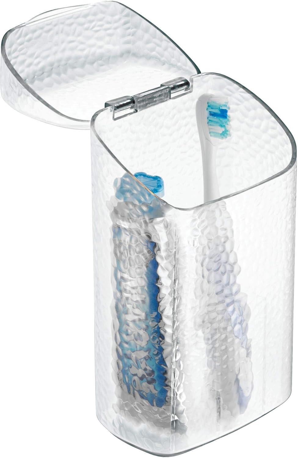 iDesign Rain Plastic Toothbrush Holder, Clear