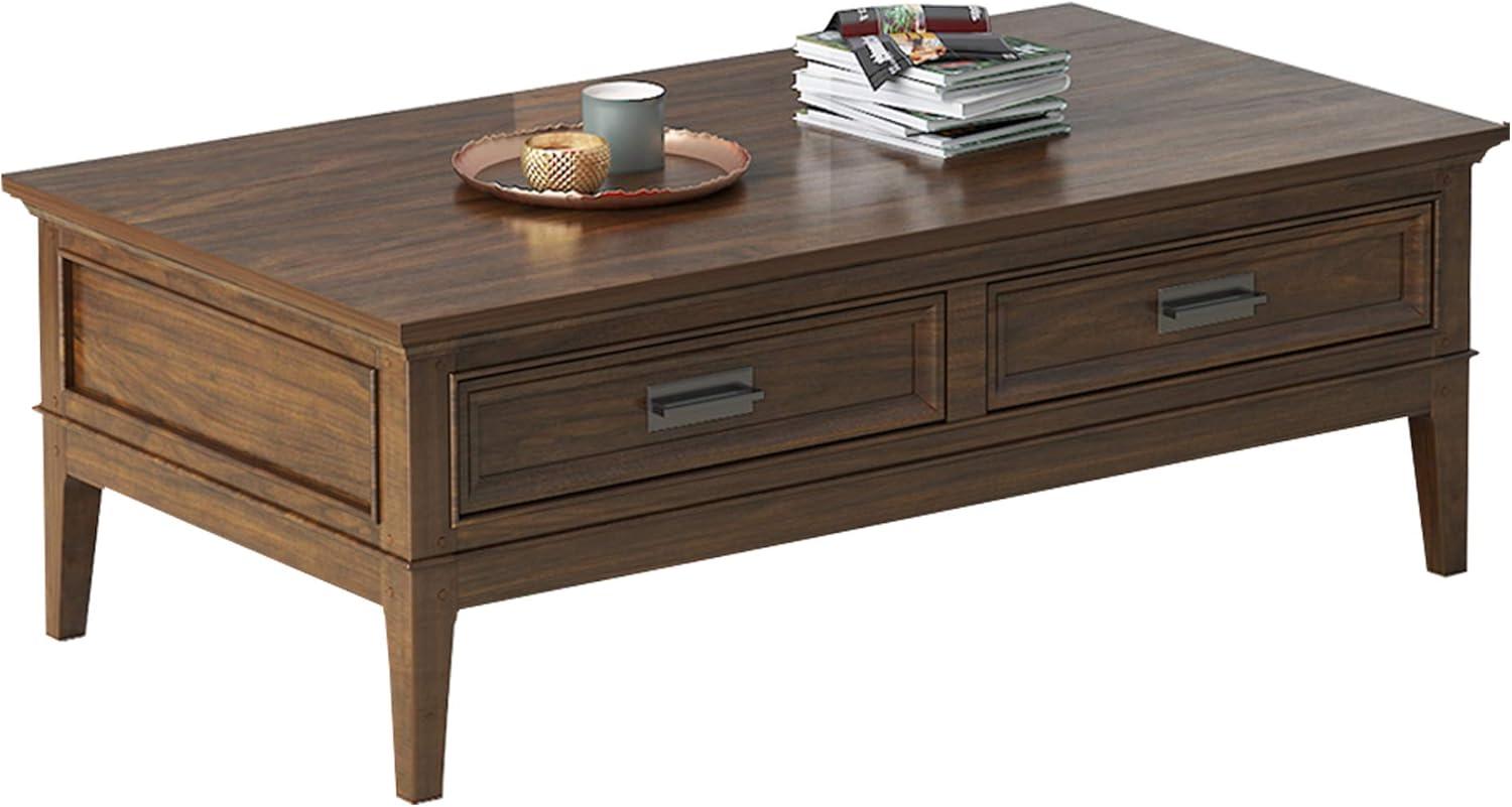 Lexicon Frazier Park Wood 2 Drawer Coffee Table in Brown Cherry