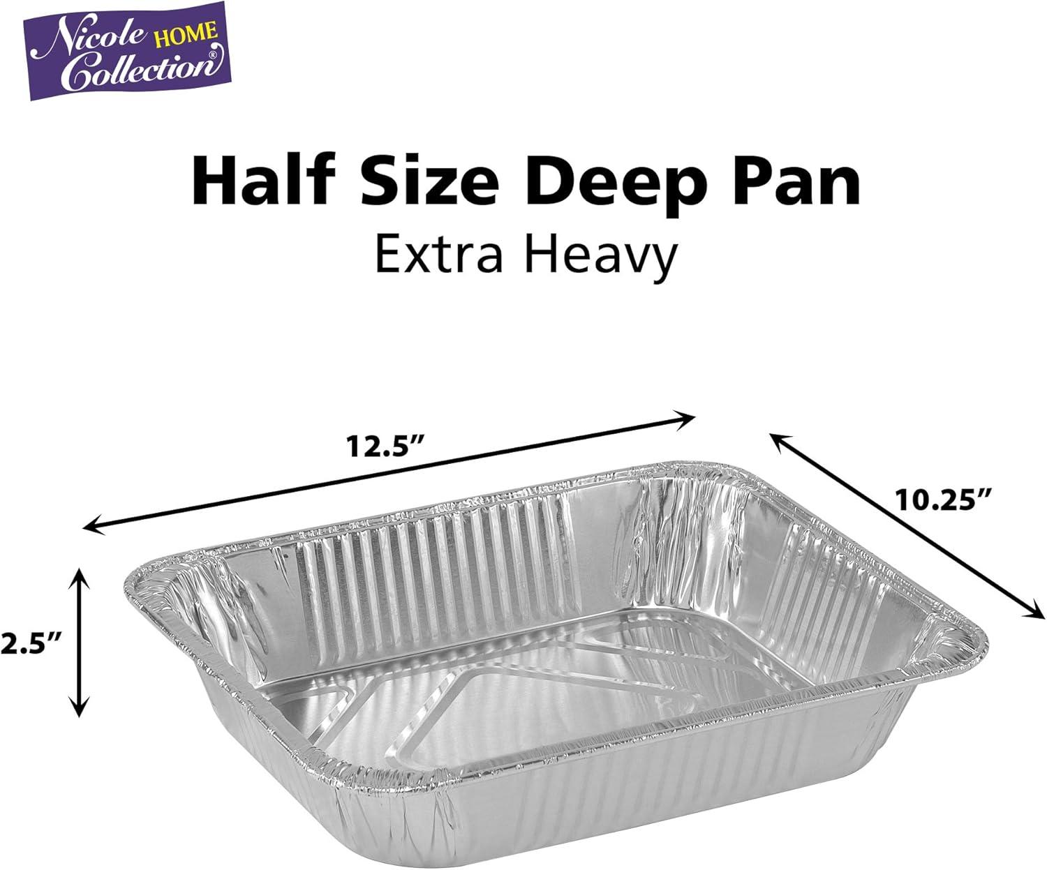 Extra Heavy Duty Half Size Aluminum Foil Pans, 20 Pack