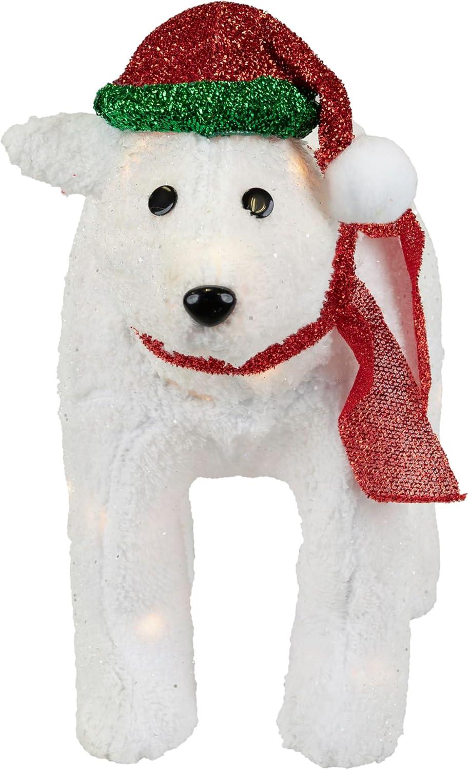 Northlight Seasonal 23" Pre-Lit White Glittered Polar Bear Outdoor Christmas Decoration