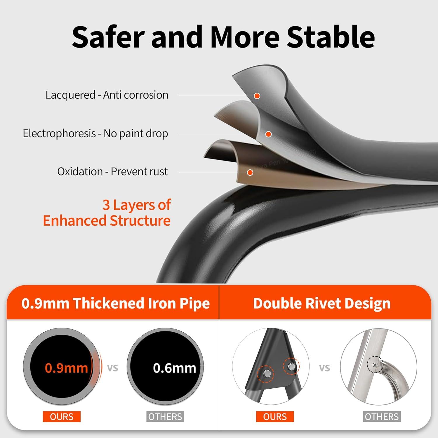 3 Step Ladder,DIAMONDFORGE Folding Step Stool with Tool Platform,Wide Anti-Slip Pedal and Anti-Slip Feet,Sturdiest Steel Construction,900lbs Capacity Steel Ladder for Home Office,Grey