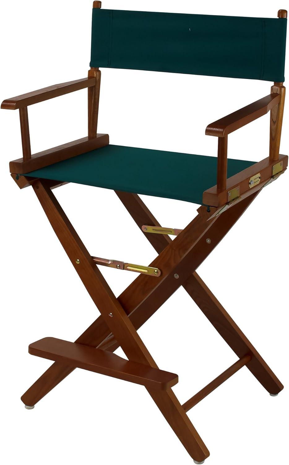 206-24-032-32 24 in. Extra-Wide Premium Directors Chair, Oak Frame with Hunter Green Color Cover