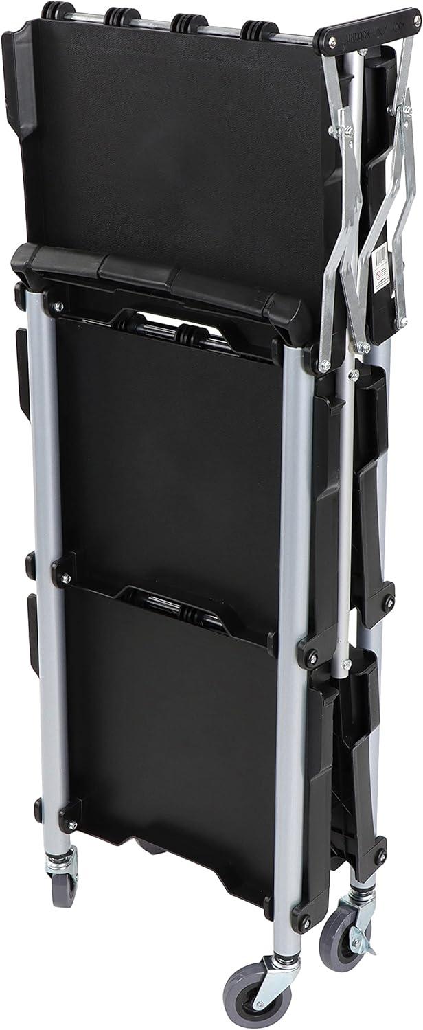 BISupply Rolling Cart - Collapsible 3 Tier Cart for Restaurant and Office