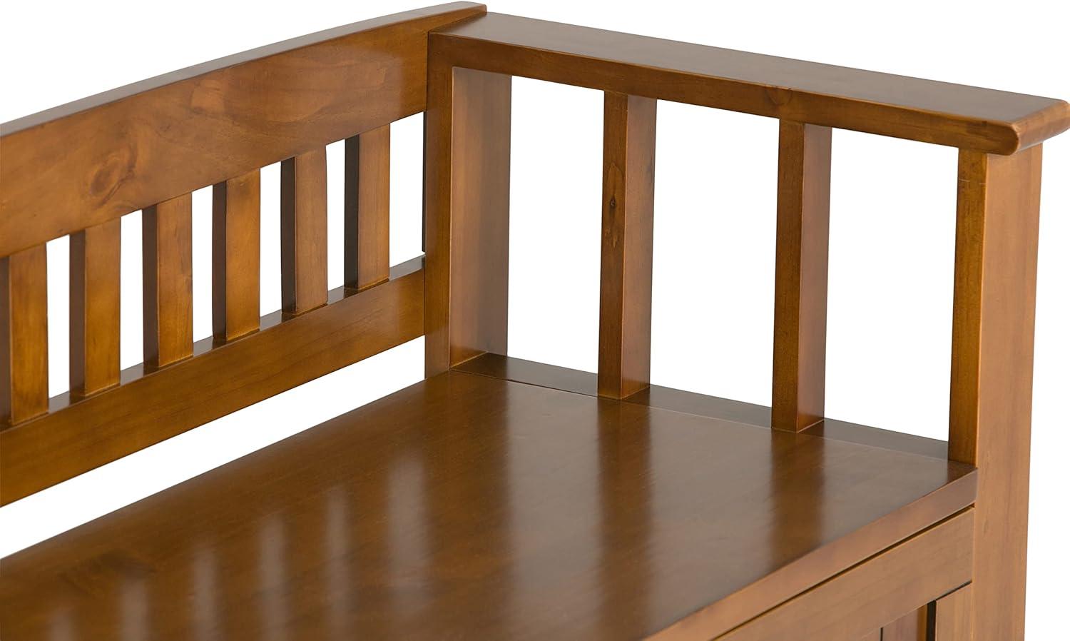 Acadian Light Avalon Brown Solid Wood Transitional Storage Bench