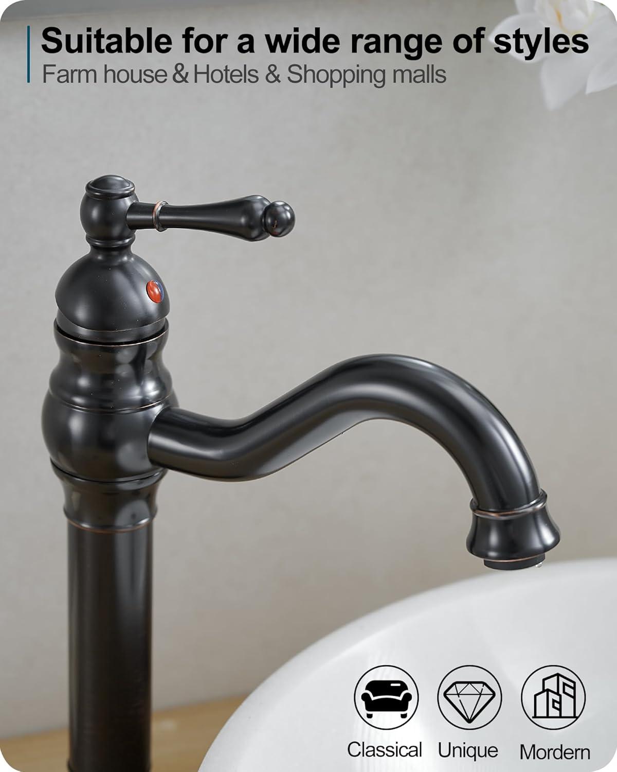 Oil Rubbed Bronze Single Handle Vessel Sink Faucet