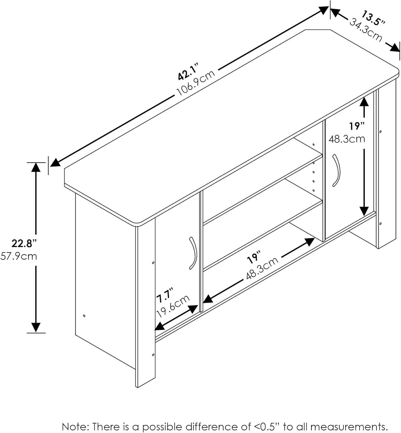 Furinno Econ TV Stand for TV's up To 46" Console Entertainment Center Bookcase Shelves TV Cabinet Media Center for Living Room,Espresso