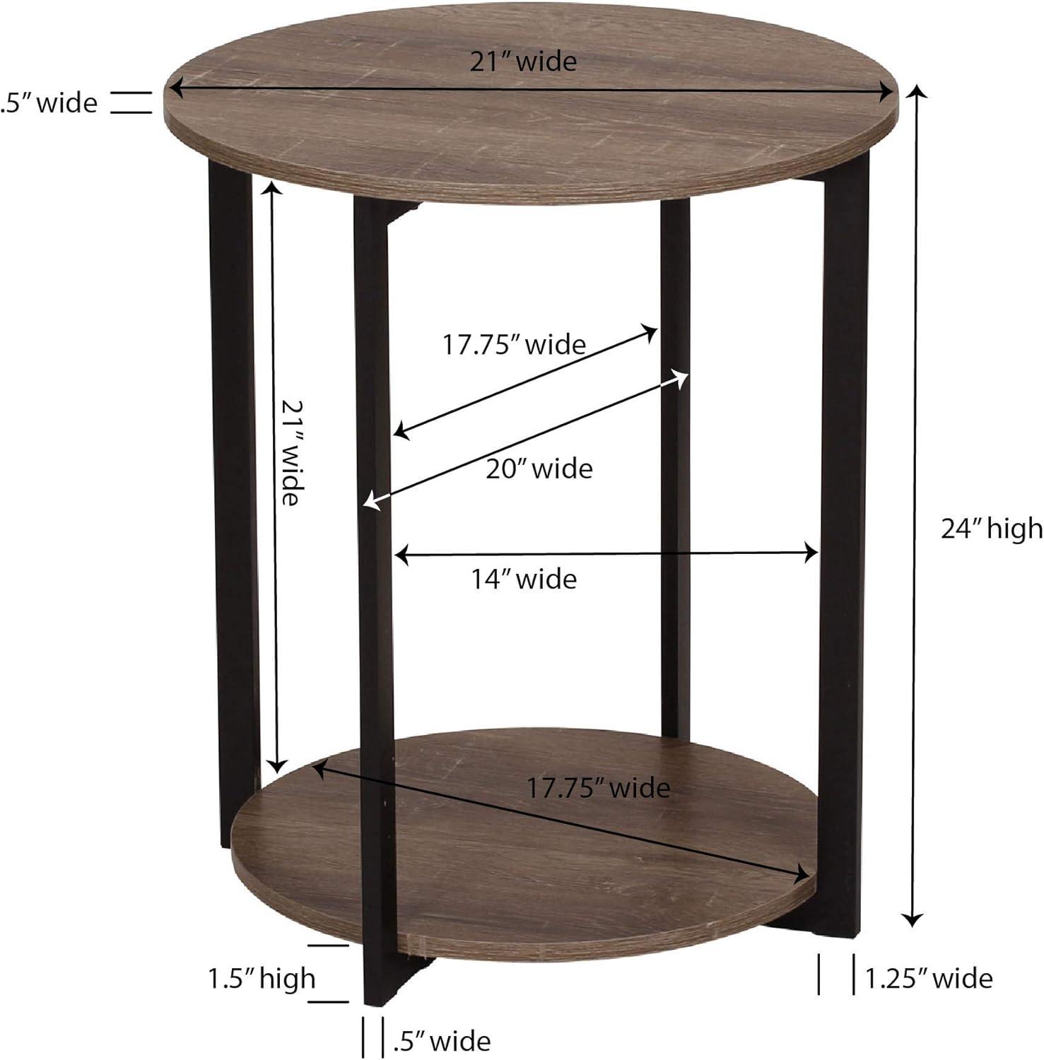 Household Essentials Jamestown Round End Table