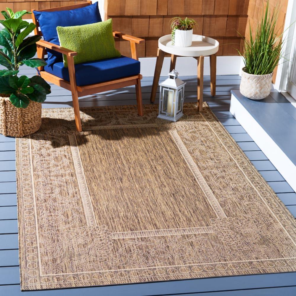 Courtyard CY2965 Power Loomed Indoor/Outdoor Area Rug - Brown/Natural - 5'3"x7'7" - Safavieh.