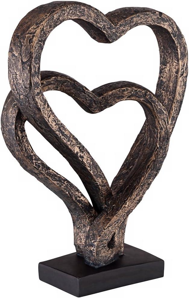 Kensington Hill Interlocking Hearts 11 3/4" High Bronze Finish Sculpture