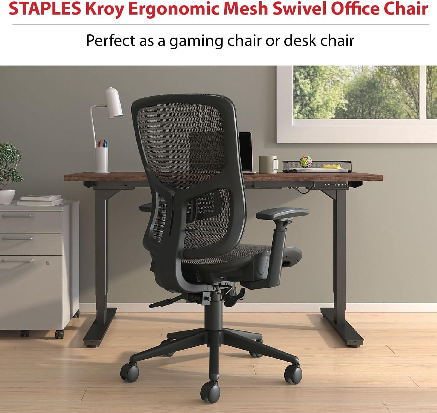 Staples Kroy Mesh Task Chair Black UN59456