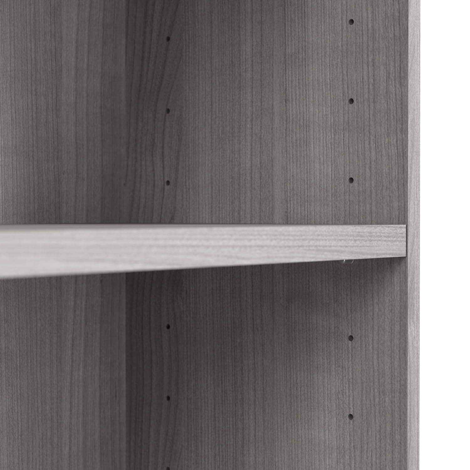 Bowery Hill 5 Shelf Tall Bookcase in Modern Gray - Engineered Wood