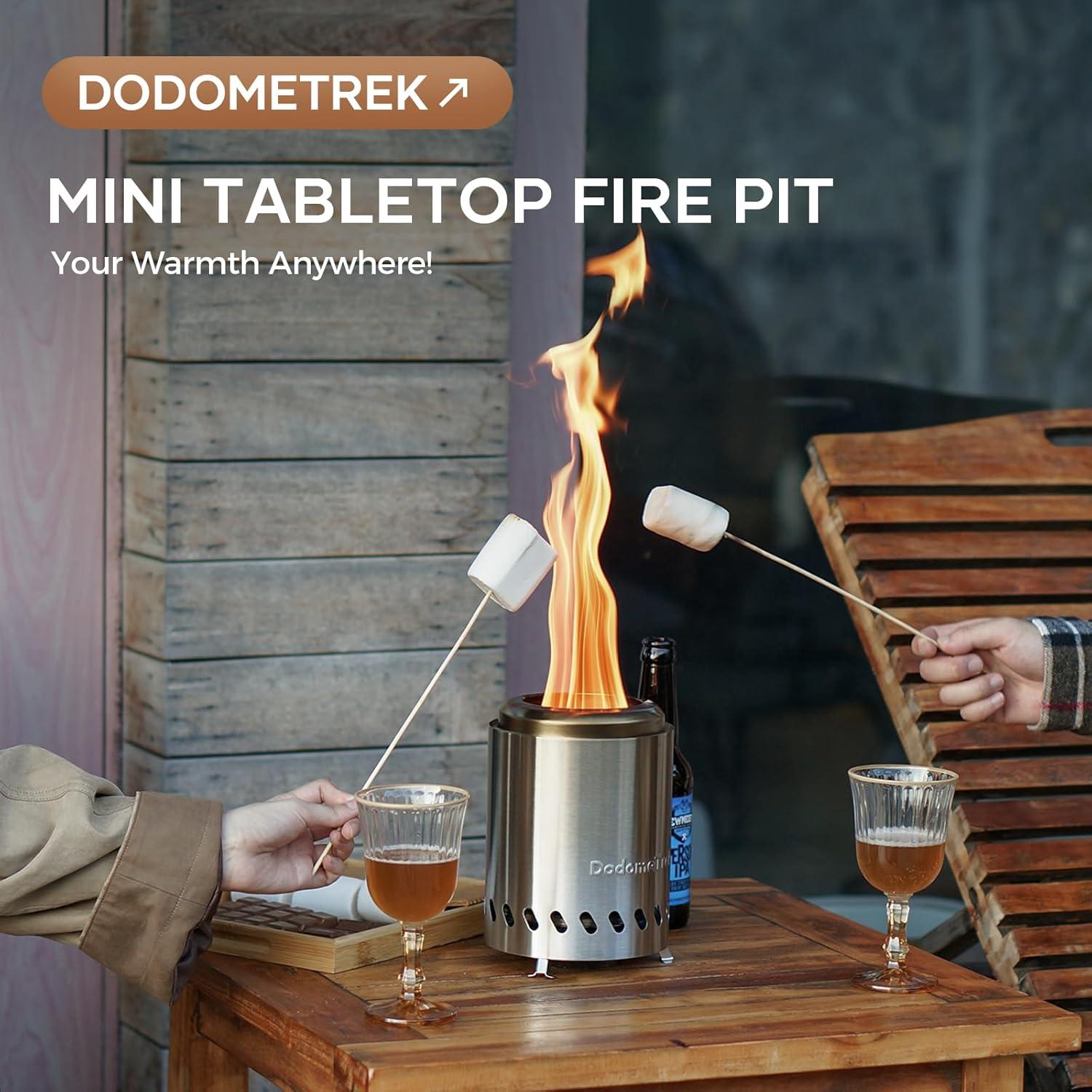 5.5inch Mini Fire Pit for Table, Small Tabletop Fire Pit , Outdoor Fire Pit Tabletop with Carry Bag,Stainless Steel, Blue