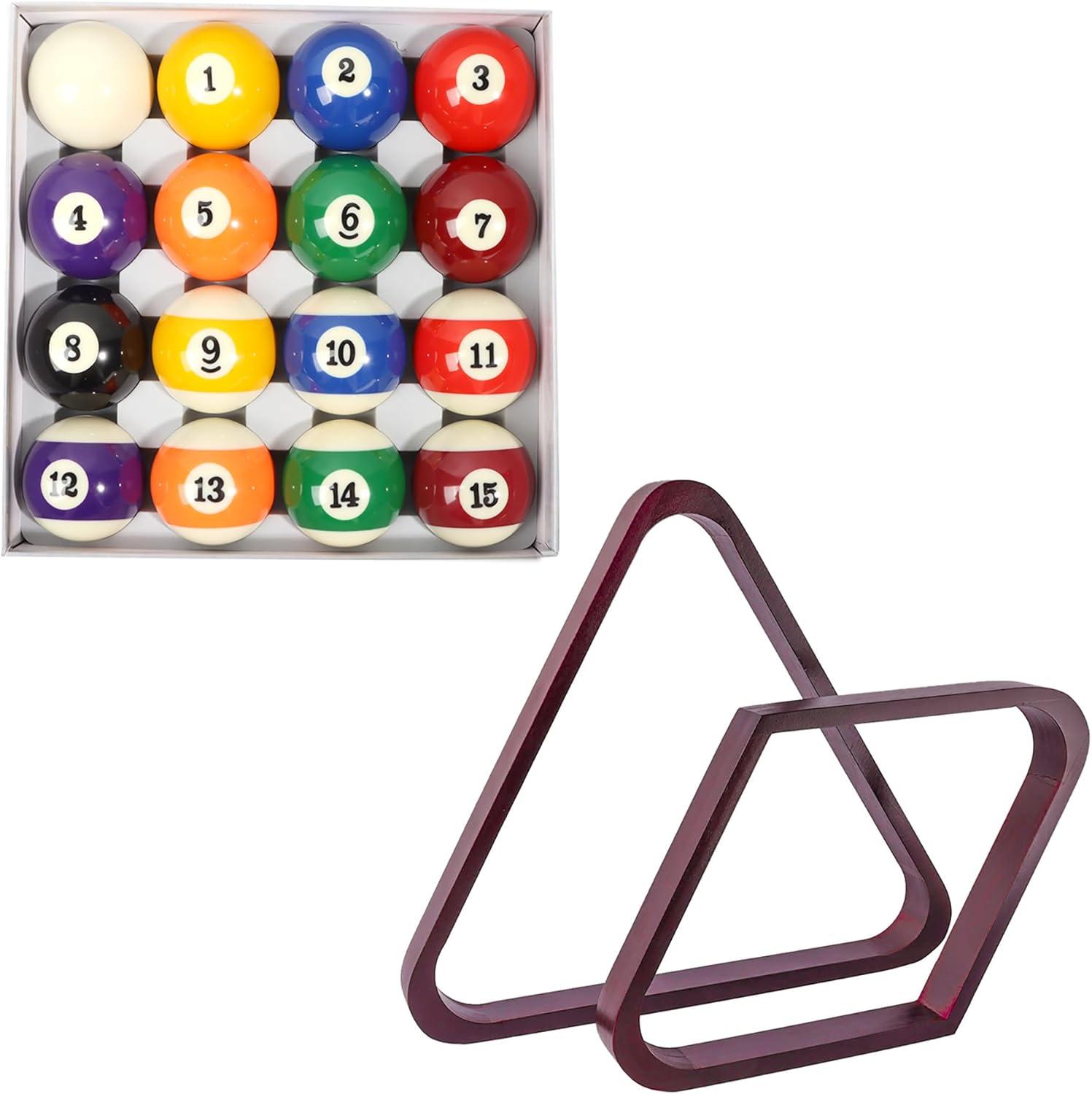 Pool Balls and Rack Set (Pro Standard Balls & Mahogany Racks)