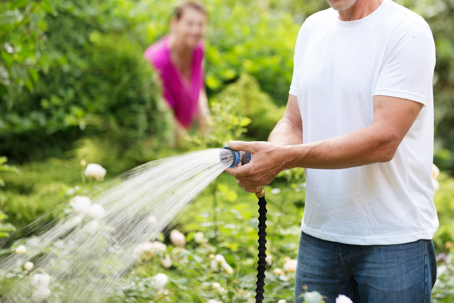 INNAV8 Garden Hose Nozzle Sprayer Heavy Duty - Features 10 Spray Patterns, THUMB CONTROL On Off Valve for Easy Water Control - HIGH Pressure Nozzle for Hose Outdoor