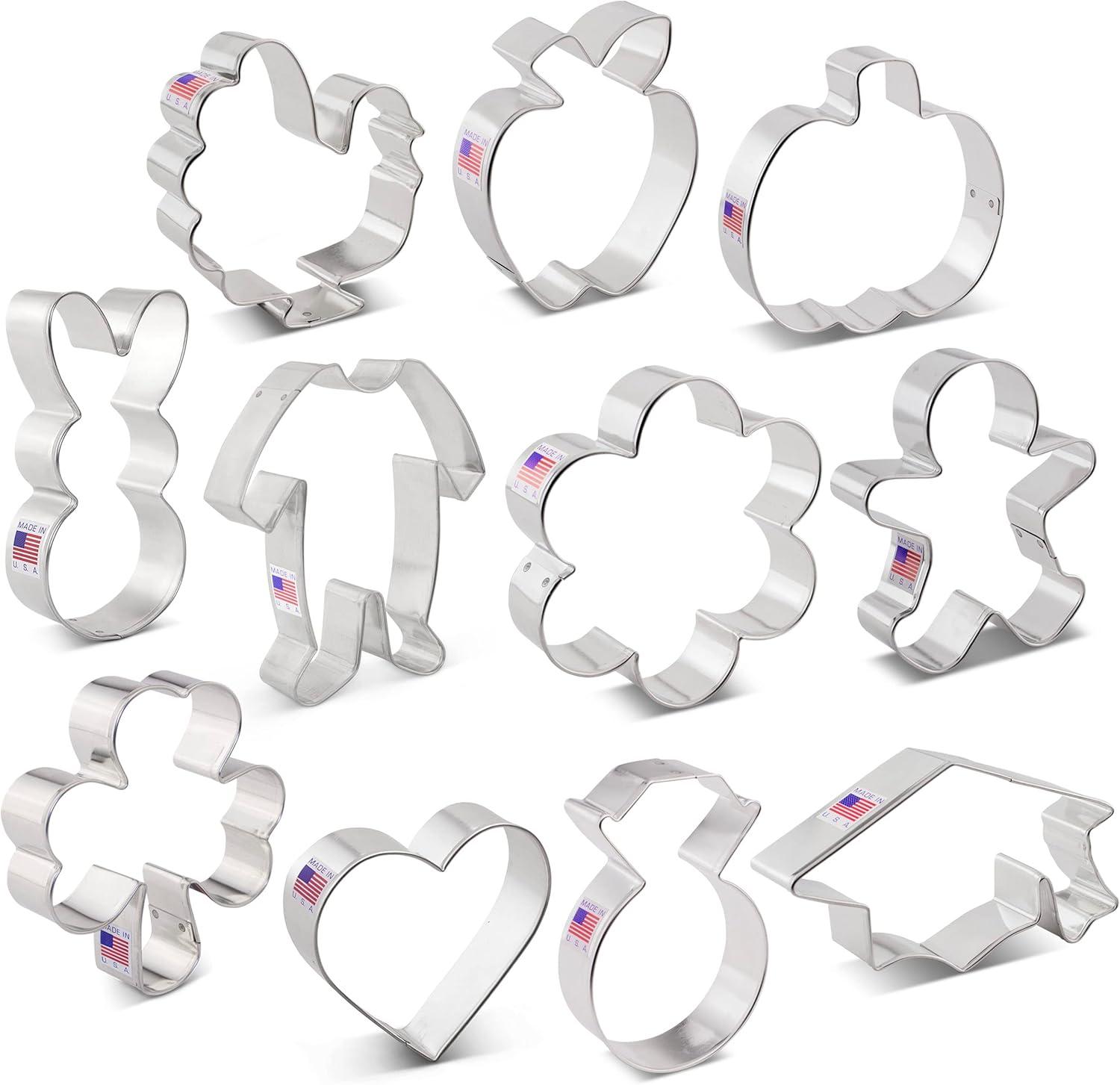 Ann Clark Every Occasion Cookie Cutter Set, 11-Piece, Made in USA