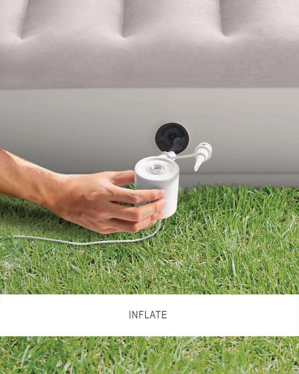 Intex: Quick-Fill Electric Air Pump - USB150 - Inflate Mattress-Floats, 2 Interconnecting Nozzles, 8.5' USB-C Power Cord, 150 L/Min, 0.43 psi, 66616E