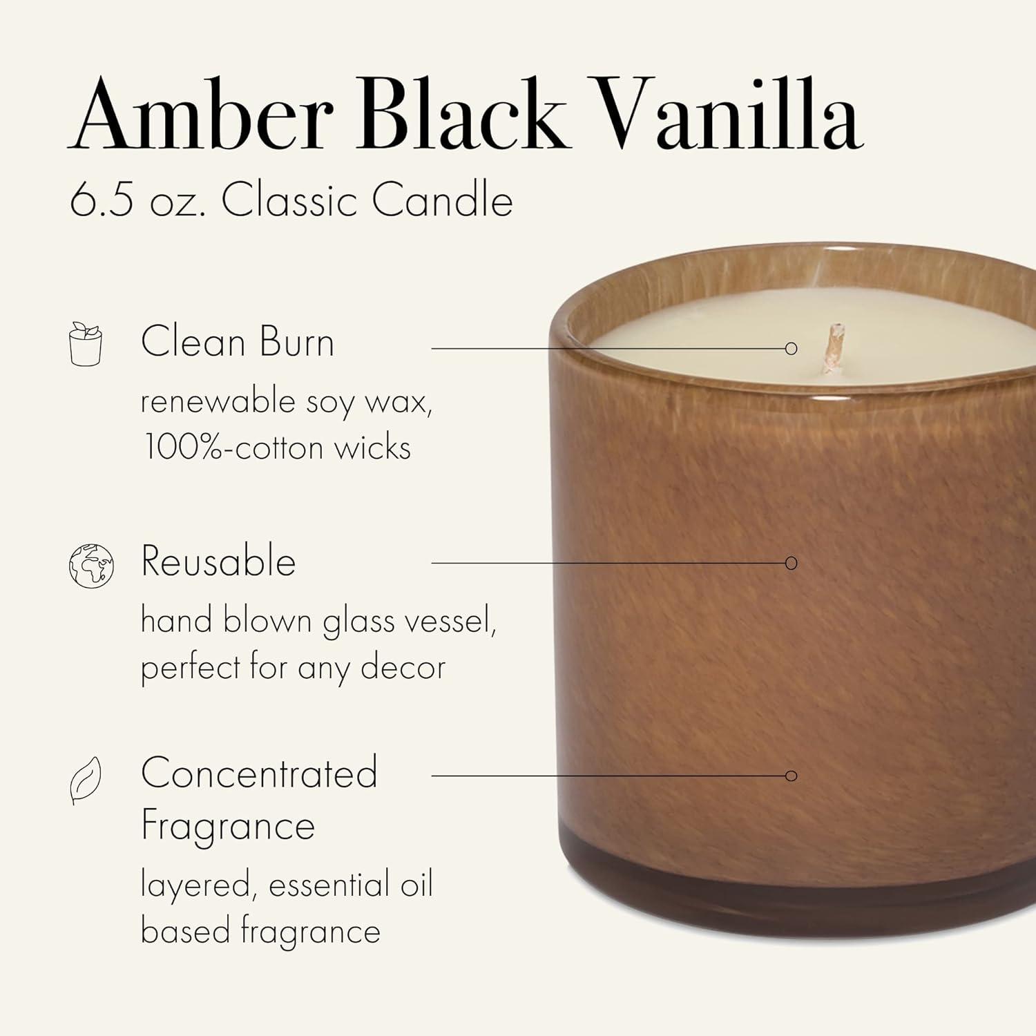 Amber Black Vanilla Scented Jar Candle