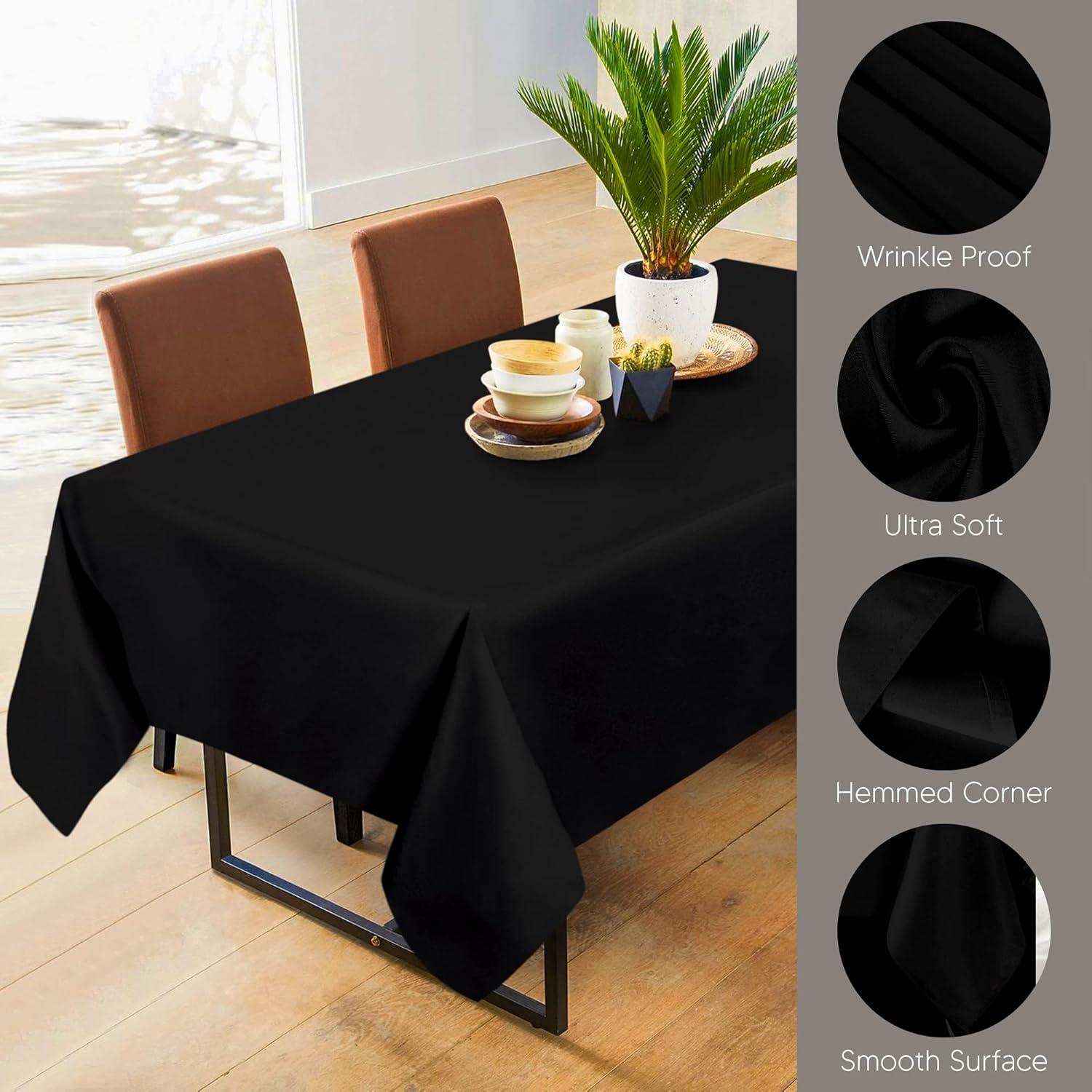 2 Pack Burgundy Tablecloth Rectangular - 60x120 Inch - Linen Textured Table Cloth Wrinkle Free Washable Decorative Fabric Table Cover for Buffet Banquet Parties Event Holiday Dinner