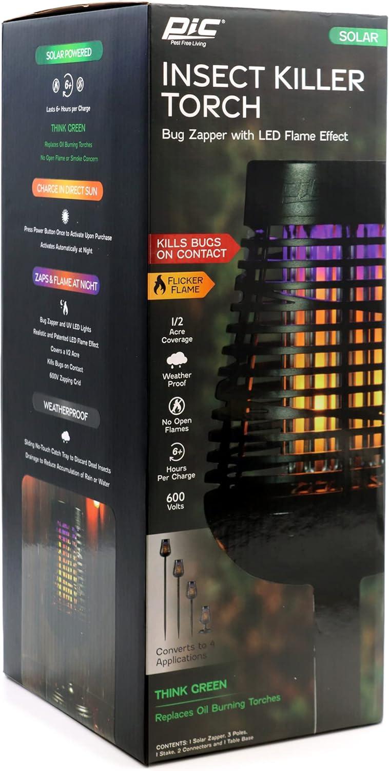 PIC Pic Flickering Flame Solar Bug Zapper Insect Killer Torch