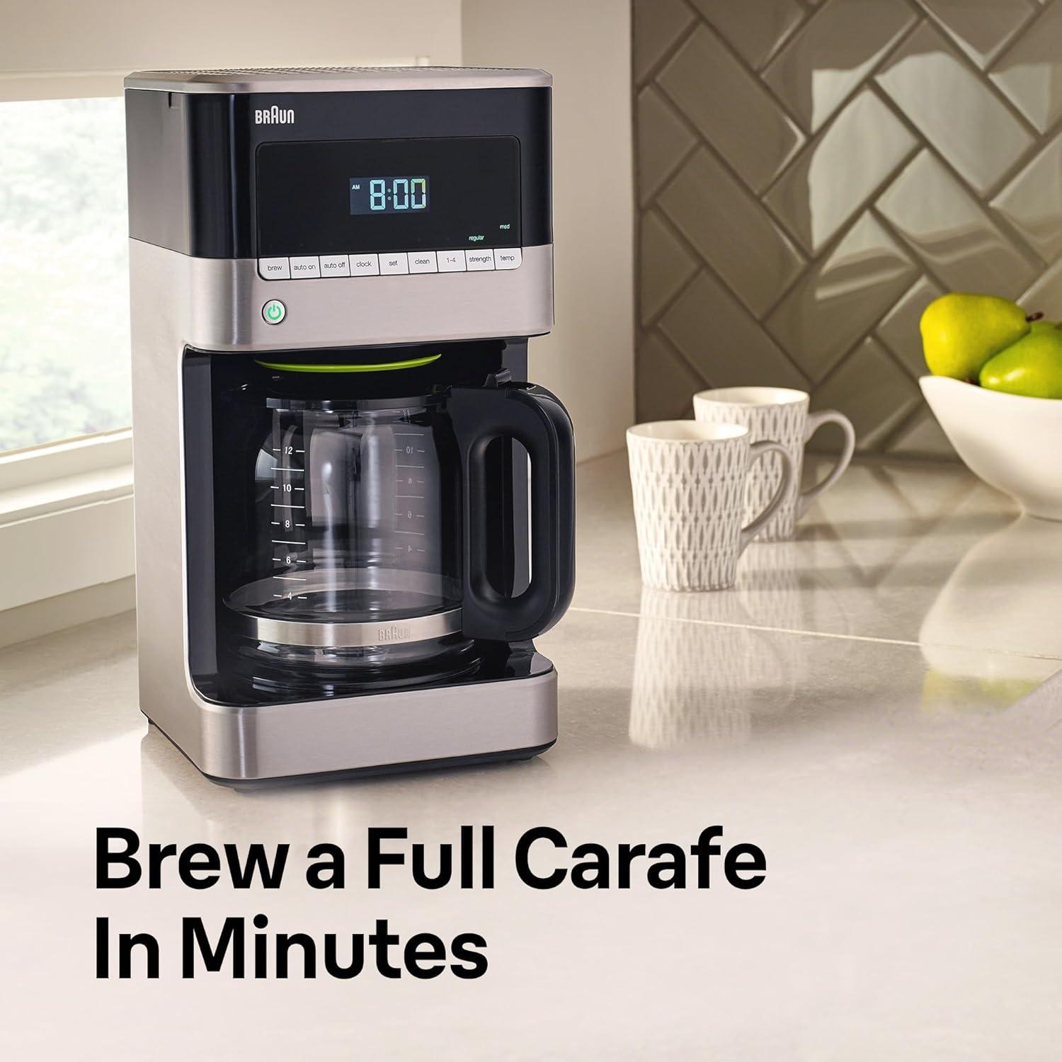 Braun BrewSense 12-Cup Drip Coffee Maker with Brew Strength Selector and Glass Carafe