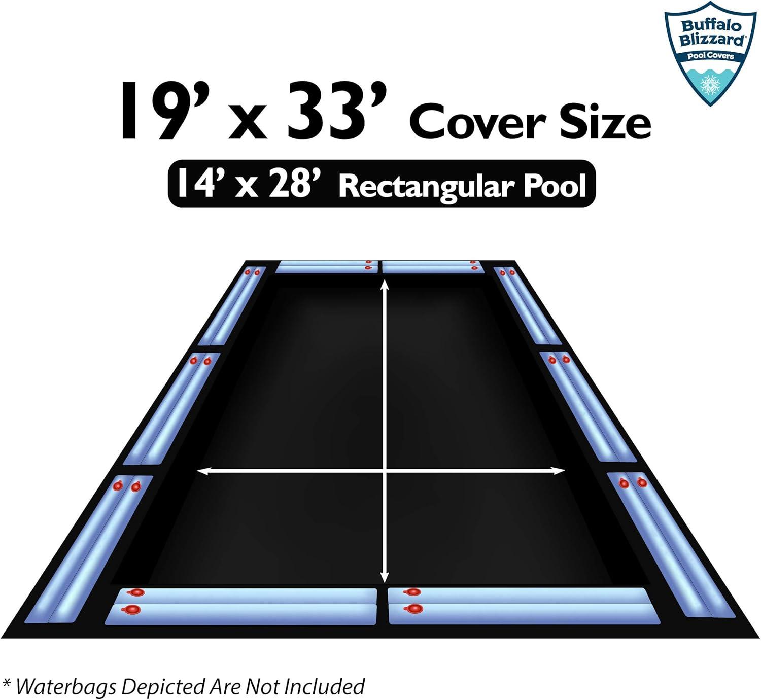 Deluxe Blue and Black Rectangular Inground Pool Cover