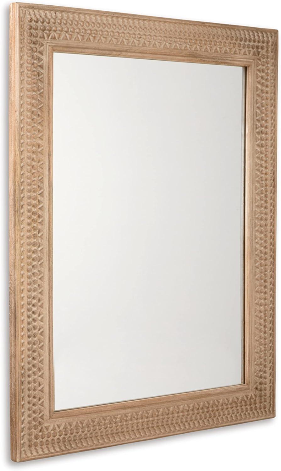 Brown Carved Wood 78" Full Length Floor Mirror