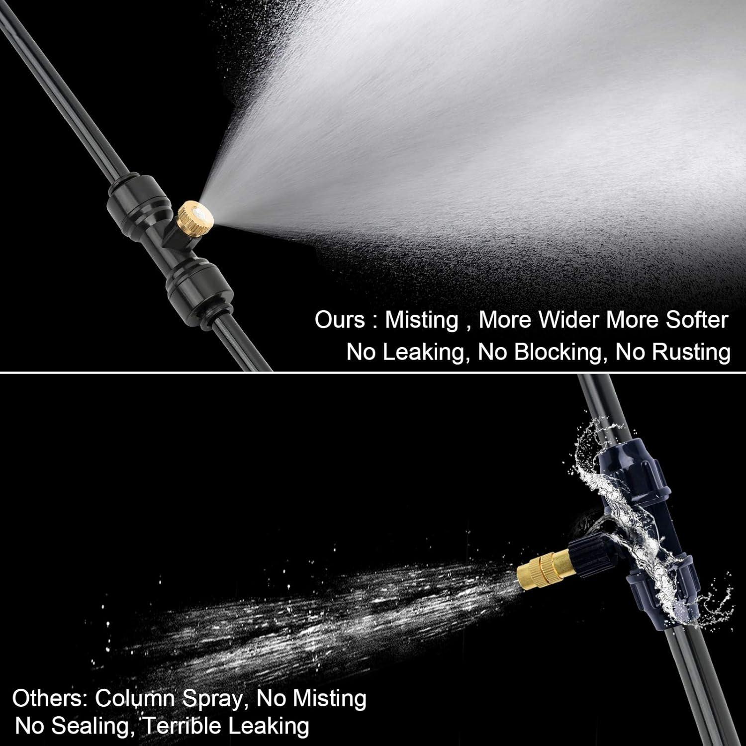 DIY Black Brass Patio Misting Kit with UV-Resistant Line