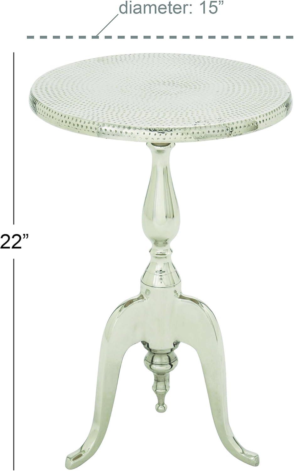 Hammered Metal Accent Table Silver - Olivia &#38; May