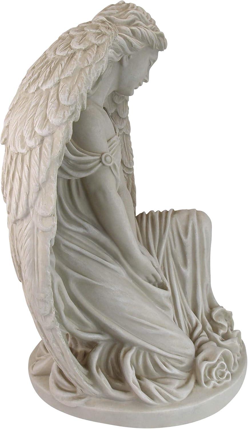 Quiet Countenance Praying Angel Faux Stone Garden Statue