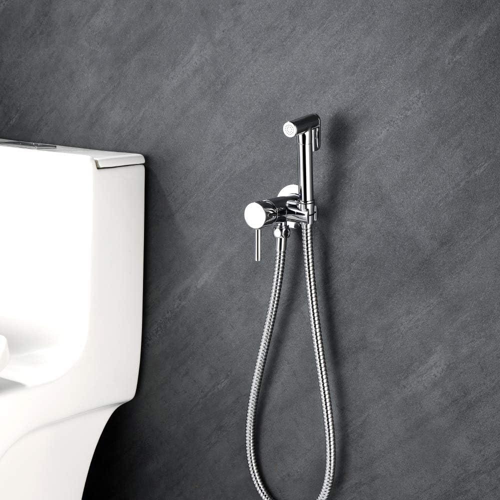 Chrome Handheld Bidet Sprayer with Hot and Cold Mixer